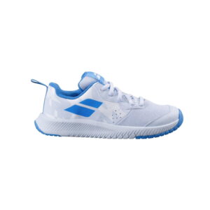 Buty tenisowe dziecięce Babolat Pulsion AC Kid white/illusion blue 27