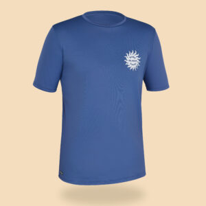 Koszulka UV surfingowa dla dzieci Olaian Water T-shirt 100 Blue Sun krótki rękaw