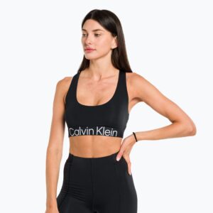 Biustonosz fitness Calvin Klein Medium Support BAE black beauty