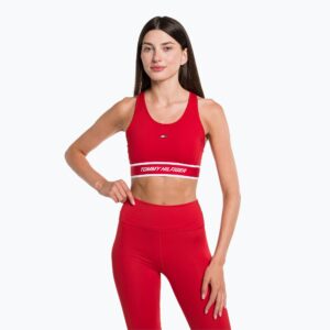 Biustonosz fitness Tommy Hilfiger Mid Int Tape Racer Back red