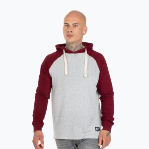 Bluza męska Pitbull West Coast Hooded Small Logo grey/burgundy