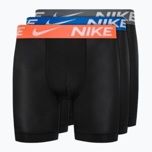 Bokserki męskie Nike Dri-Fit Essential Micro Boxer Brief 3 pary black/blue/cool grey/total orange