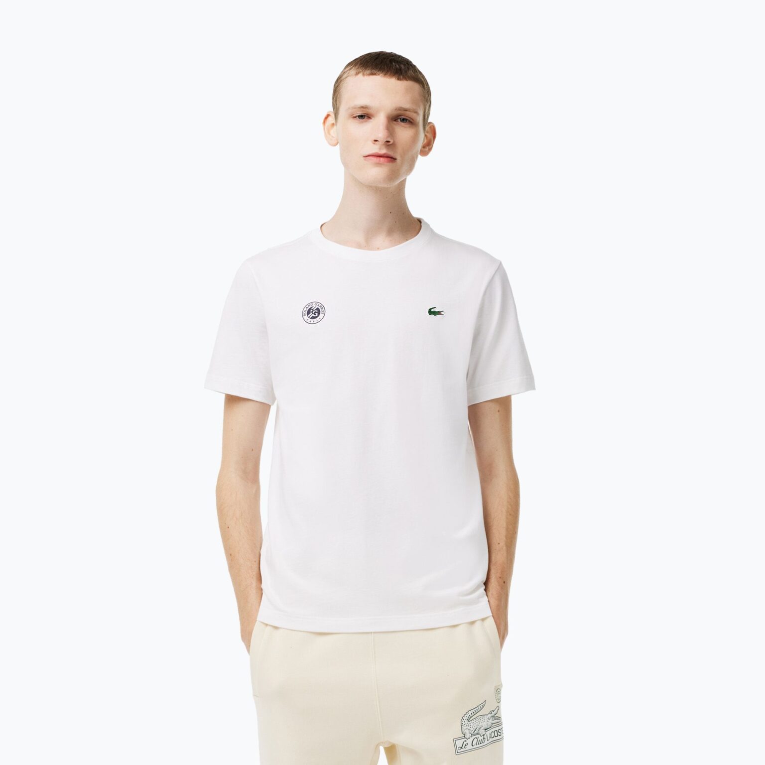 Koszulka tenisowa męska Lacoste TH2116 white