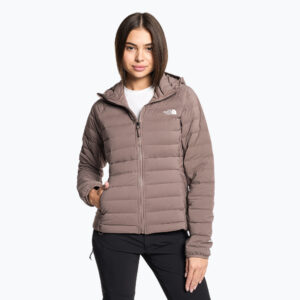 Kurtka puchowa damska The North Face Belleview Stretch Down Hoodie deep taupe