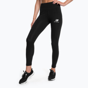 Legginsy treningowe damskie New Balance Essentials Stacked Logo Cotton black