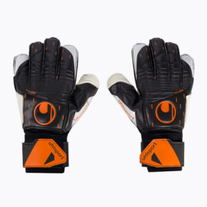 Rękawice bramkarskie uhlsport Speed Contact Soft Flex Frame czarne/białe/neonowe pomarańczowe