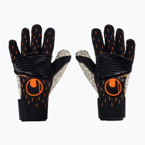 Rękawice bramkarskie uhlsport Speed Contact Supergrip+ Reflex czarne/białe/neonowe pomarańczowe