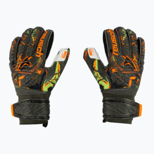 Rękawice bramkarskie Reusch Attrakt Grip Finger Support desert green/shocking orange