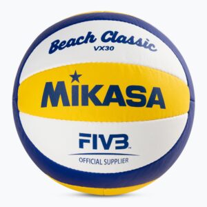 Piłka do siatkówki plażowej Mikasa VX30 yellow/blue rozmiar 5